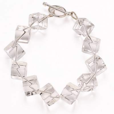 Clear rock crystal gemstone bracelet - Click Image to Close